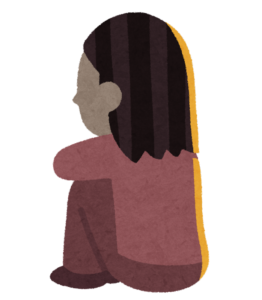 落ち込む女性のイラスト
