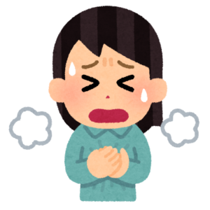 苦しそうな女性のイラスト
